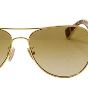 New Coach Sunglasses Ivory/ Gold Metal Aviators